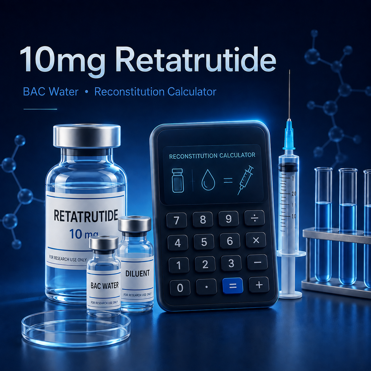 ¿Cuánta agua bacteriostática para 10 mg de retatrutida?